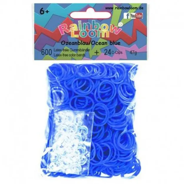 Bild von Rainbow Loom® Gummibänder ozeanblau opaque