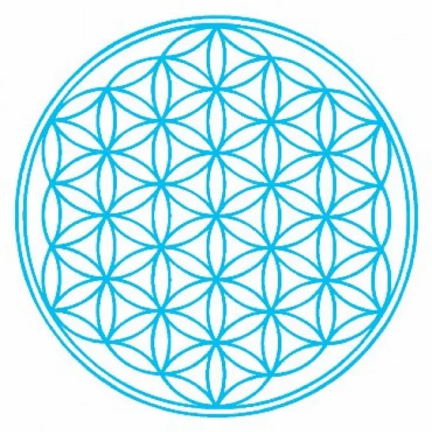 Bild von Outdoor-Aufkleber Blume des Lebens türkis 9.5 cm