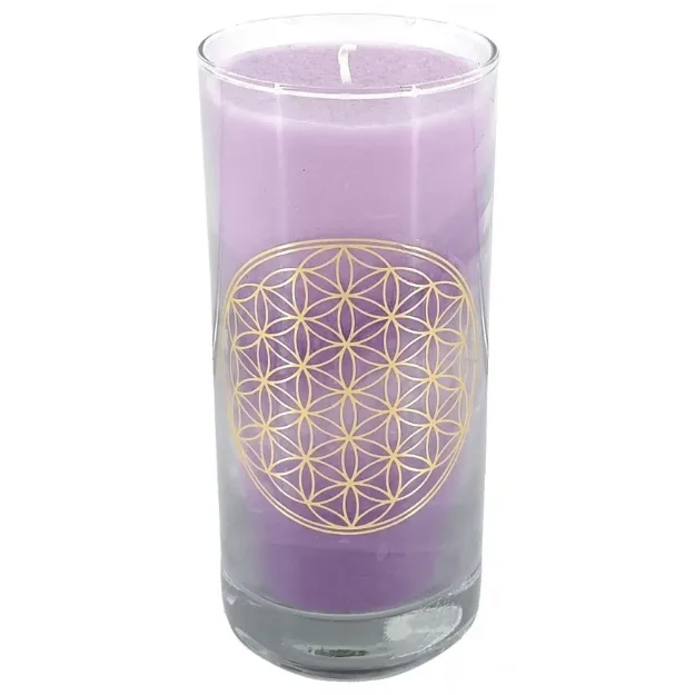 Bild von Stearin-Palmwachskerze Awakening 14 cm, Stearinwachs und Glas