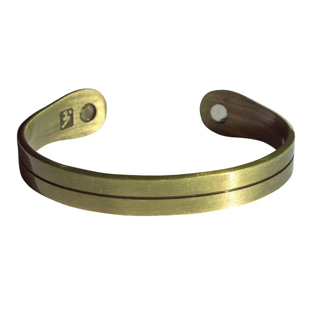 Bild von Magnet-Armband Line 1cm Zink-Legierung antik-messingfarben, Ø6x5cm