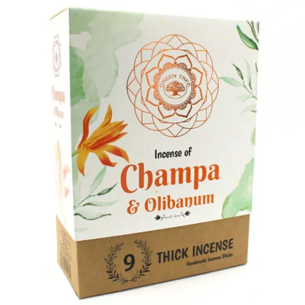 Bild von Green Tree Champa & Olibanum Botanical Incense, 9 dicke Stäbchen