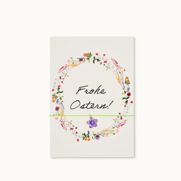 Bild von Armband-Karte: Frohe Ostern Blumen - by vivi.