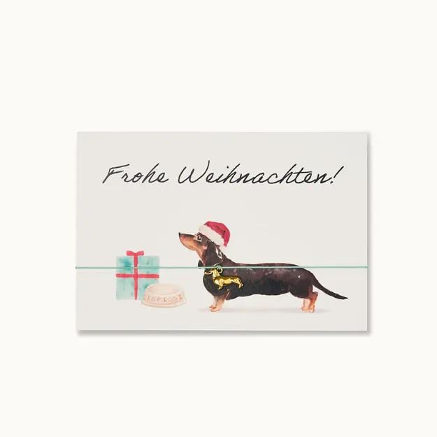 Bild von Armband-Karte: Frohe Weihnachten Dackel - by vivi.