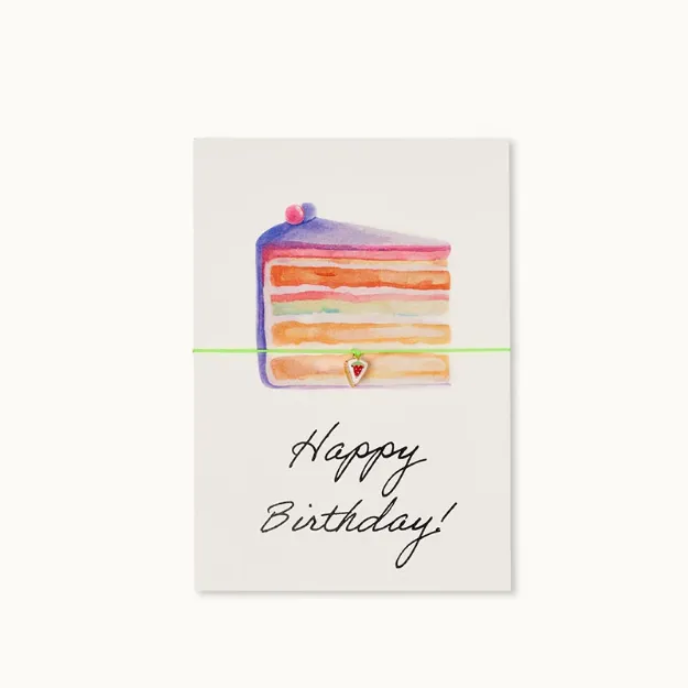 Bild von Armband-Karte: Happy Birthday Cake Slice - by vivi.