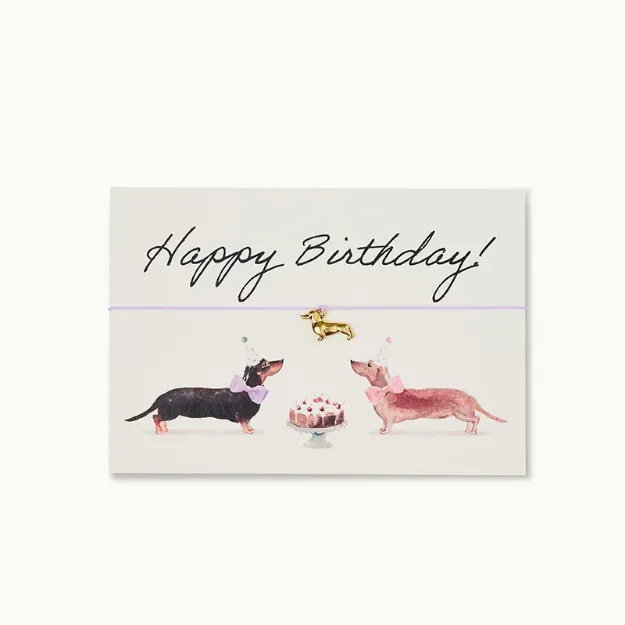 Bild von Armband-Karte: Happy Birthday Dachshund mixed - by vivi.