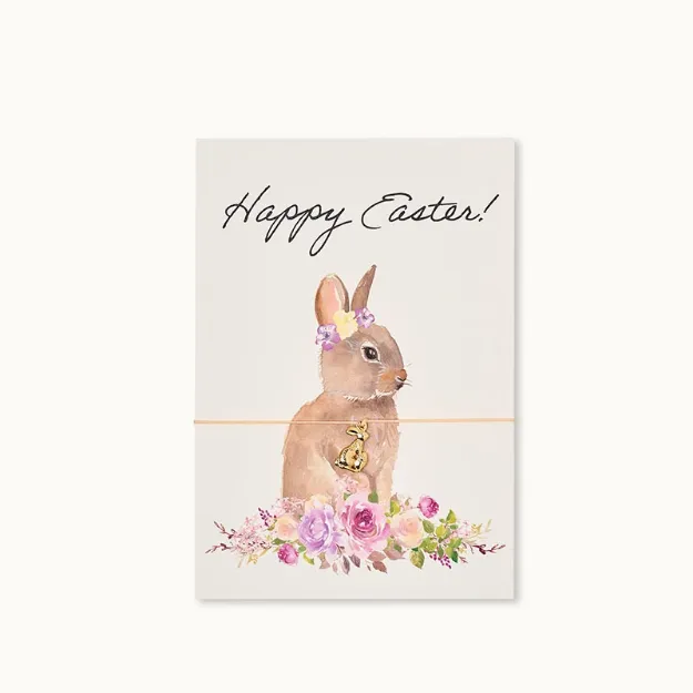 Bild von Armband-Karte: Happy Easer, Bunny in flowers - by vivi.