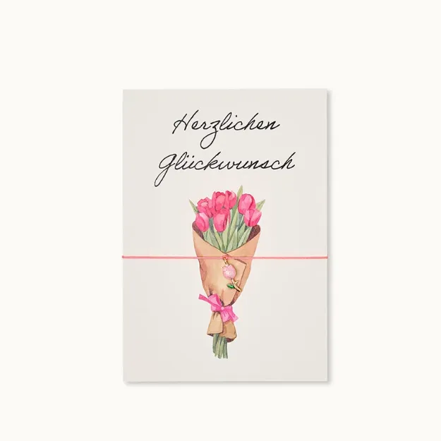 Bild von Armband-Karte: Herzlichen Glückwunsch Tulpe - by vivi.