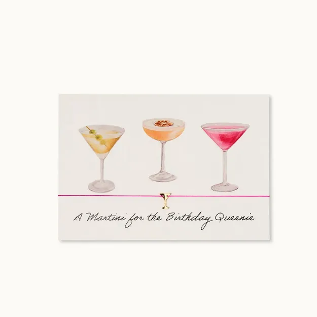 Bild von Armband-Karte: Martinis Birthday Queenie - by vivi.