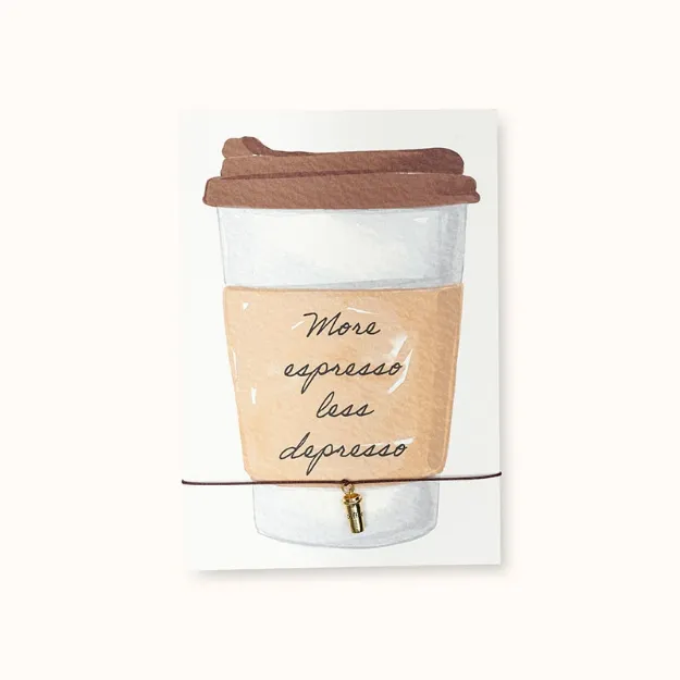 Bild von Armband-Karte: More espresso less depresso - by vivi.