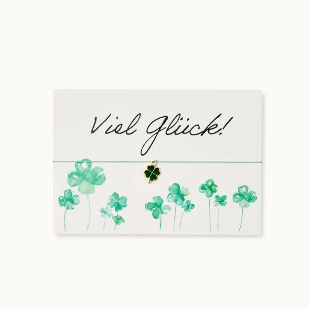 Bild von Armband-Karte: Viel Glück Kleeblatt - by vivi.
