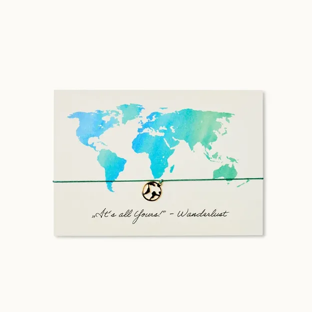 Bild von Armband-Karte: Wanderlust_türkis - by vivi.