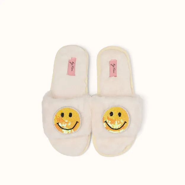 Bild von Brosche für Slipper: Yellow Smiley - by vivi.