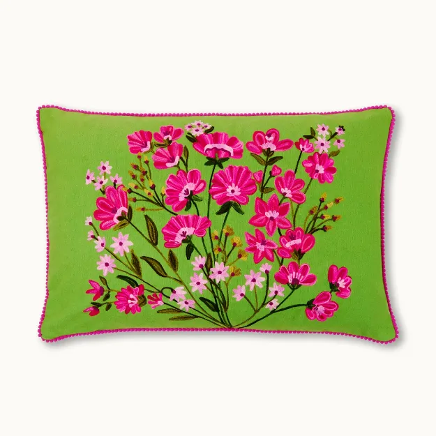 Bild von Kissenhülle Blumen grün - by vivi.