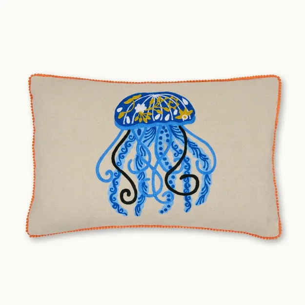 Bild von Kissenhülle Qualle - by vivi.
