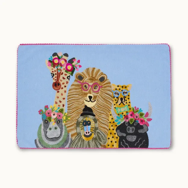 Bild von Kissenhülle Wildtiere Blau - by vivi.