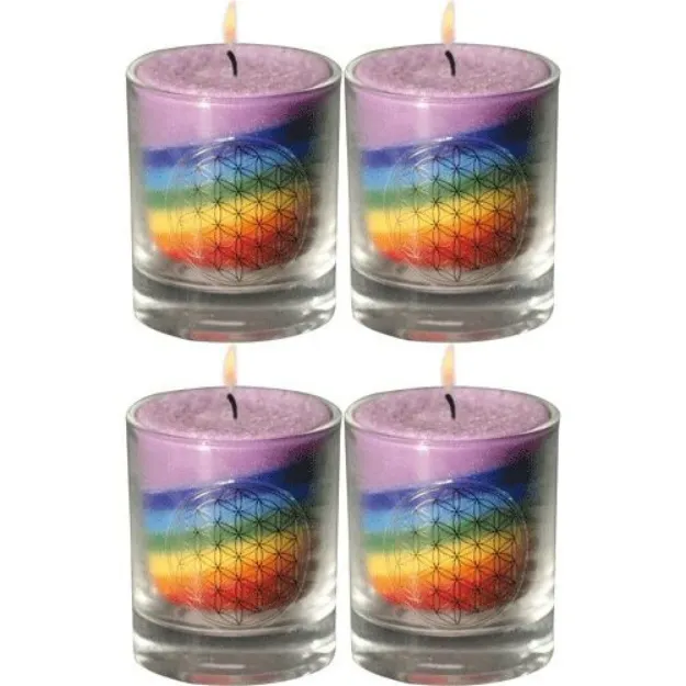 Bild von Palmwachs-Windlicht 4er-Pack - Multicolor