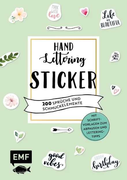 Bild von Janssen M: Handlettering-Sticker – 200Sprüche und Schmuckelemente