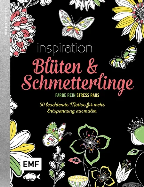 Bild von Black Edition: Blüten und Schmetterlinge