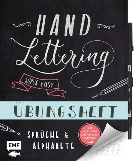 Bild von Handlettering – Super easy! Übungsheftmit original Tombow ABT Dual Brush Pen