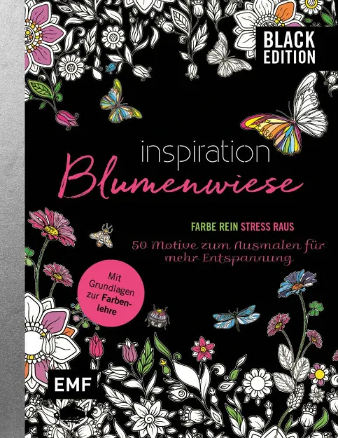 Bild von Black Edition: Blumenwiese – 50 Motivezum Ausmalen für mehr Entspannung