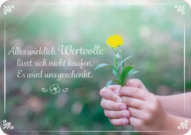 Bild von Alles wirklich Wertvolle lässt sichnicht kaufen. Es wird uns geschenkt 10