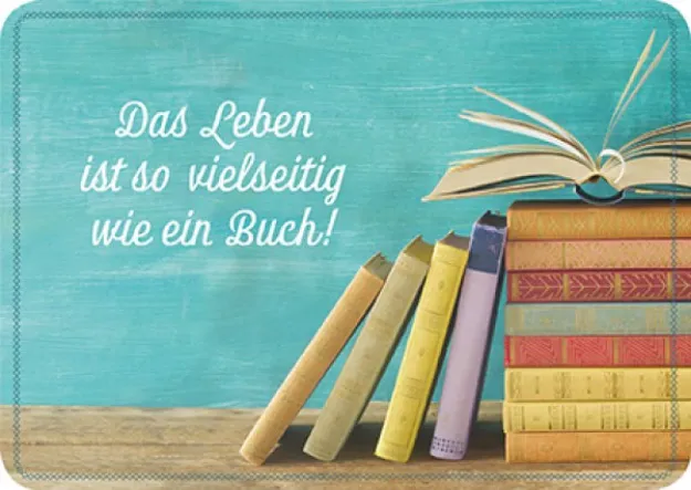 Bild von Postkarte. Das Leben ist so vielseitigwie ein Buch! 10 Ex.