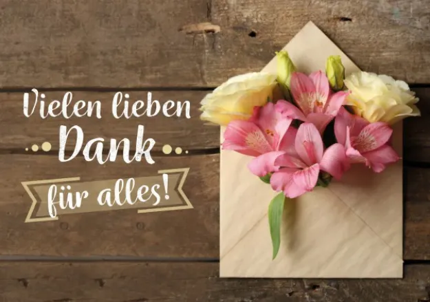 Bild von Faltkarte Vielen lieben Dank für alles!6 Ex.