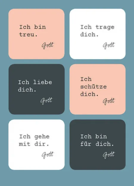 Bild von Brunnen Sticker-Karte Ich bin treu 1 Ex.