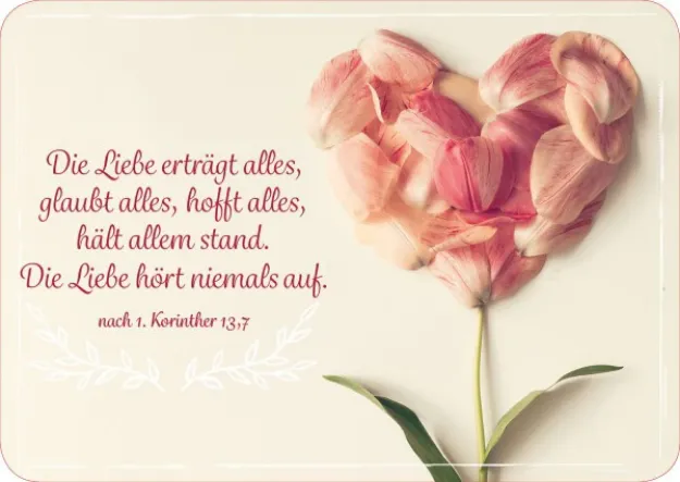 Bild von Brunnen Postkarte Die Liebe erträgtalles 10 Ex.