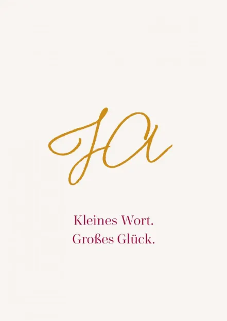 Bild von Postkarte. Ja - Kleines Wort. GrossesGlück 6 Ex.