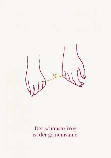 Bild von Postkarte. Der schönste Weg ist dergemeinsame