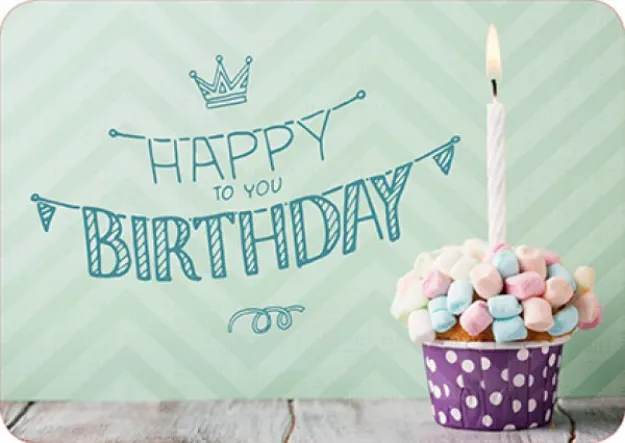 Bild von Postkarte. Happy birthday to you