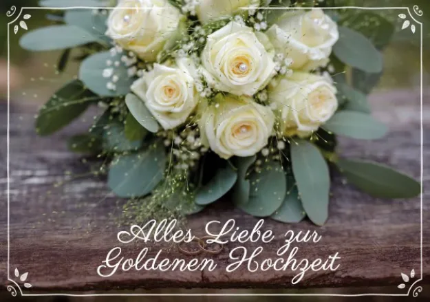 Bild von Postkarte. Alles Liebe zur GoldenenHochzeit