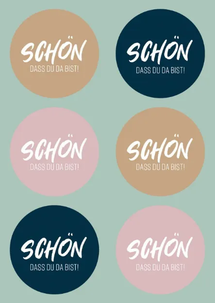 Bild von Brunnen Sticker-Karte Schön, dass du dasbist! 1 Ex.