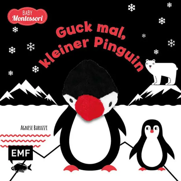 Bild von Kontrastbuch für Babys mit Fingerpuppe:Guck mal, kleiner Pinguin