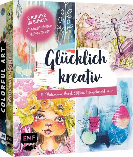 Bild von Rose S: Glücklich kreativ – Zwei Bücherim Bundle: 37 Mixed-Media-Motive malen