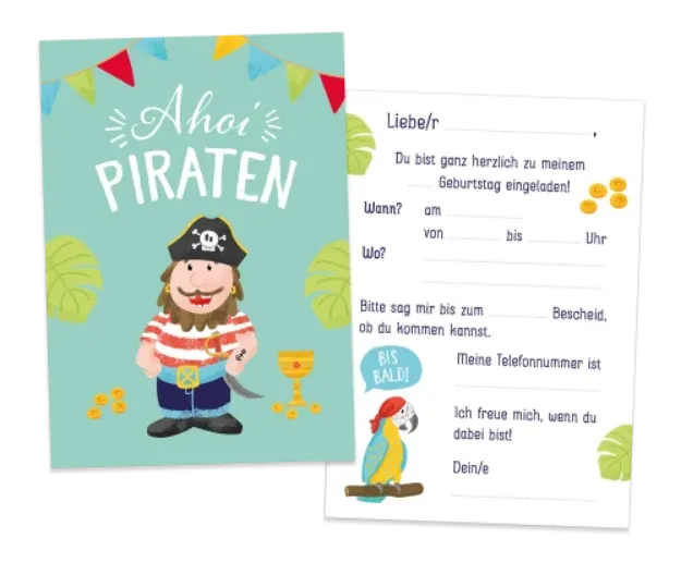 Bild von Kindergeburtstag Einladungen Pirat