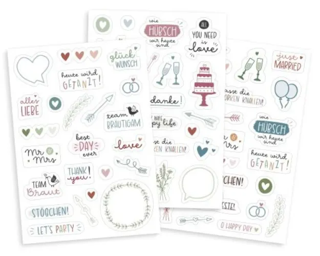 Bild von Sticker-Set Hochzeit