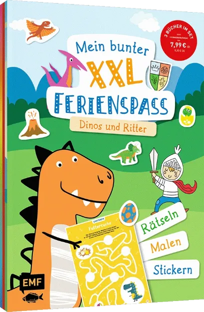 Bild von Mein bunter XXL-Ferienspass: Dinos undRitter – 3 Kreativbücher im Bundle