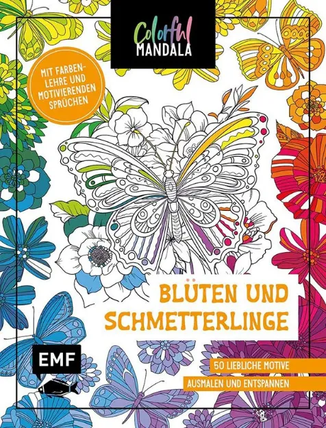 Bild von Colorful Mandala – Blüten undSchmetterlinge