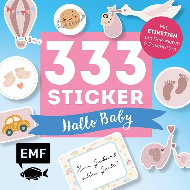 Bild von 333 Sticker – Hallo Baby: Etiketten undAufkleber mit beschreibbarer Oberfläche