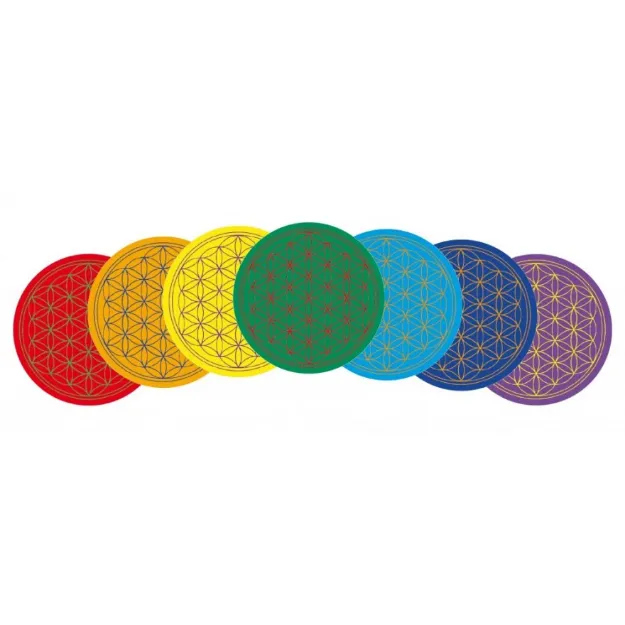 Bild von Aufkleber Blume des Lebens Komplementärfarben Set 7 x 9.5 cm