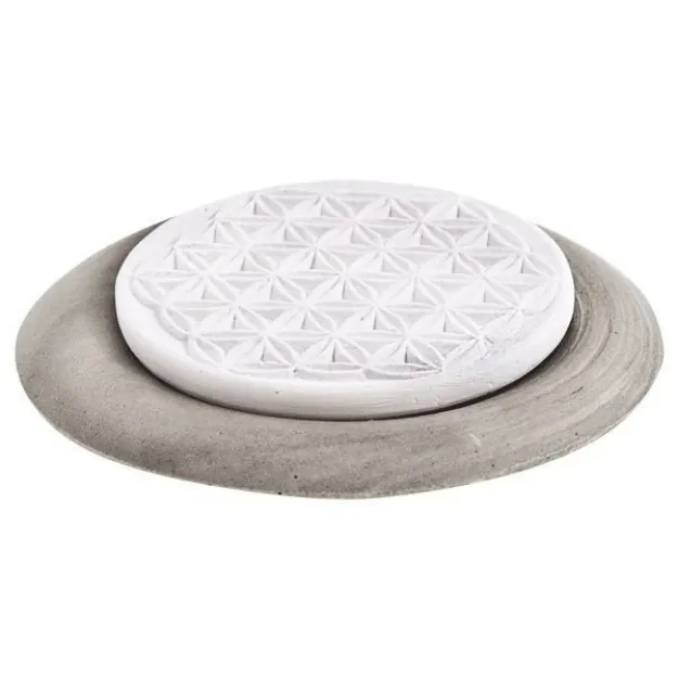 Bild von Duftstein grau Blume des Lebens mit Unterteller