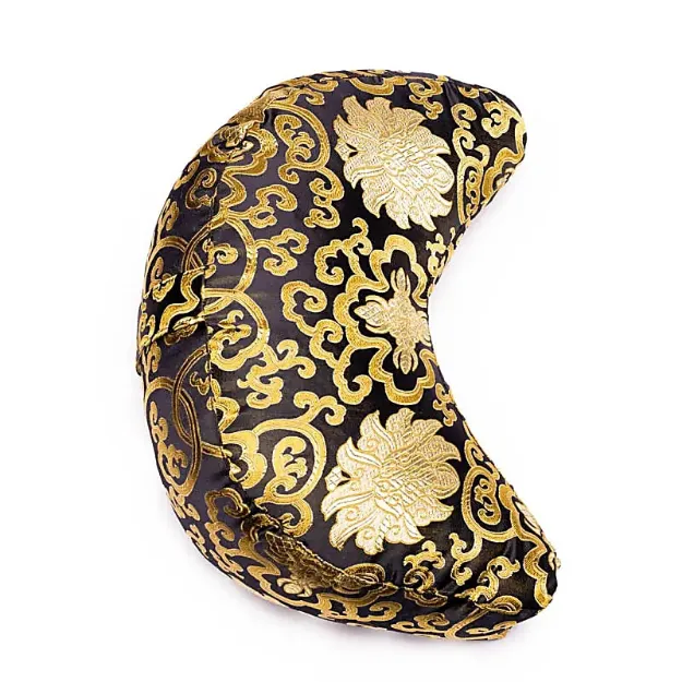 Bild von Meditationskissen Halbmond Brokat schwarz