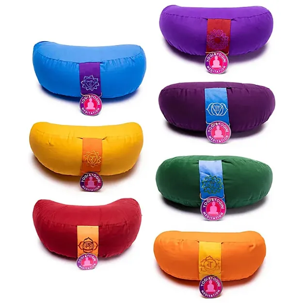 Bild von Meditationskissen Halbmond SET 7 Chakras