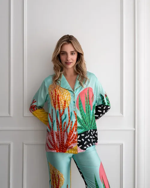 Bild von Bluse Straight Cut Under the Sea L (Variante von PJ) - by vivi.