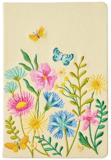 Bild von RS Notizbuch bestickt, Blütenträume - beige