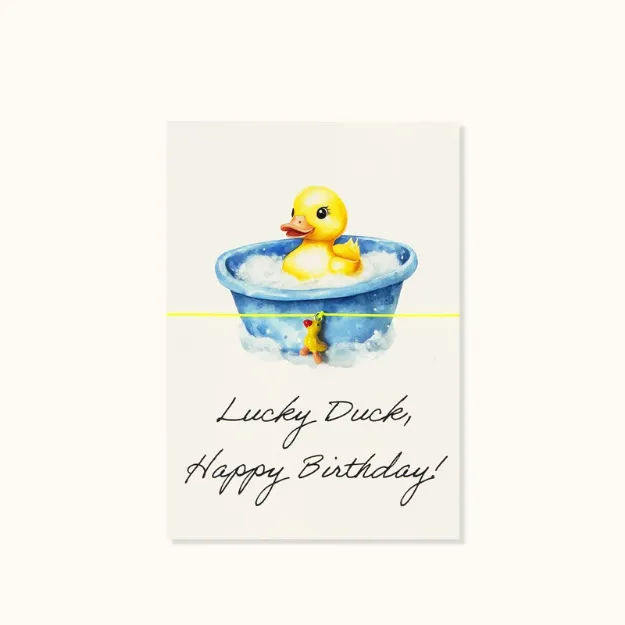Bild von Armband-Karte: Lucky Duck, happy Birthday! - by vivi.