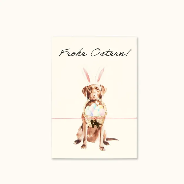 Bild von Armband-Karte: Frohe Ostern Labrador - by vivi.