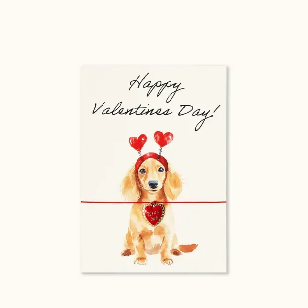 Bild von Armband-Karte: Happy Valentines Sausage Dog - by vivi.